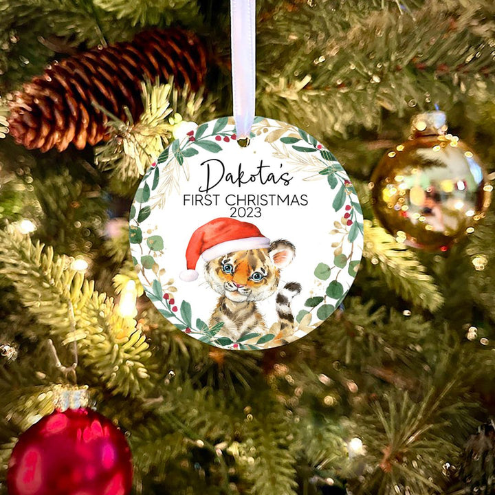 Tiger Cub First Christmas Personalized Ornament