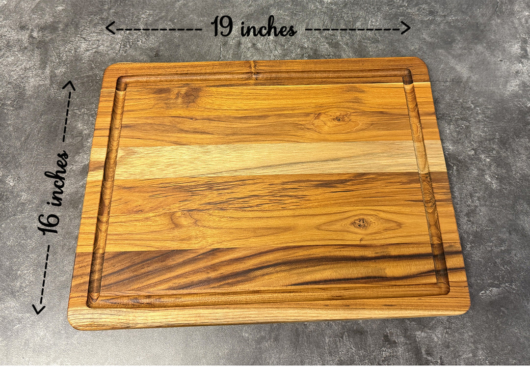 Engraved Turtle Design Cutting Board with Juice Groove