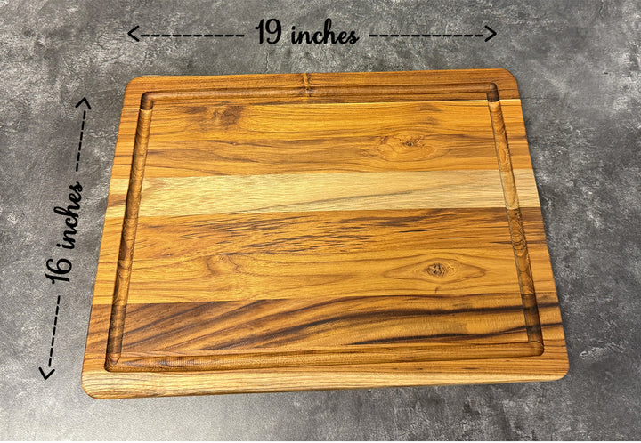 Engraved Turtle Design Cutting Board with Juice Groove