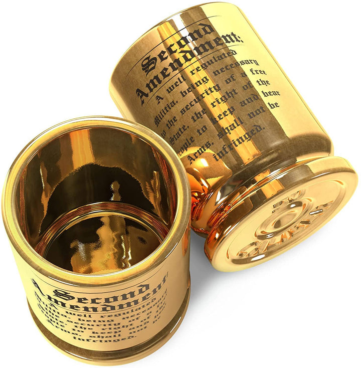 2nd Amendment Engraved 50 Caliber Shot Glasses - Set of 2