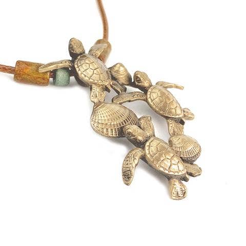 Hatchlings Turtles Bronze w/Beads