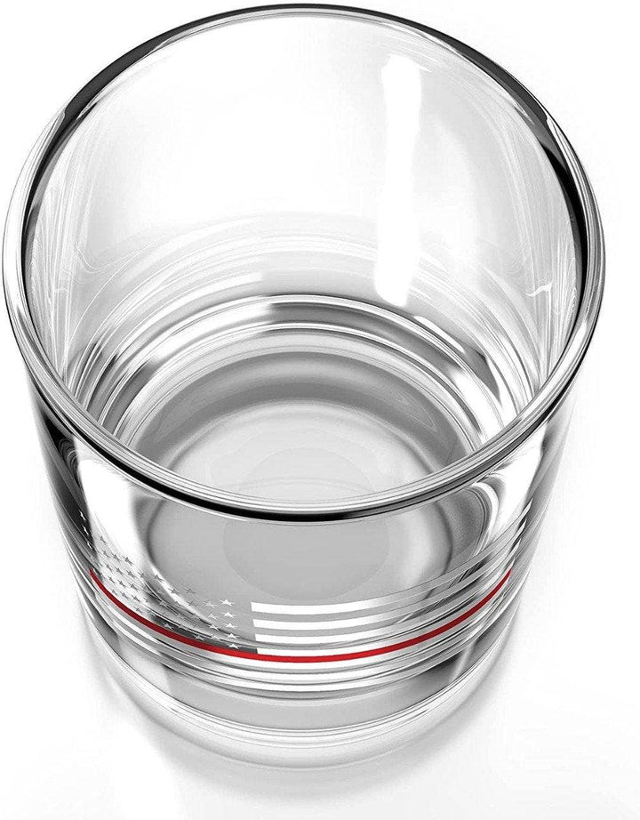 Thin Red Line Fire Fighter American Flag - Whiskey Glass
