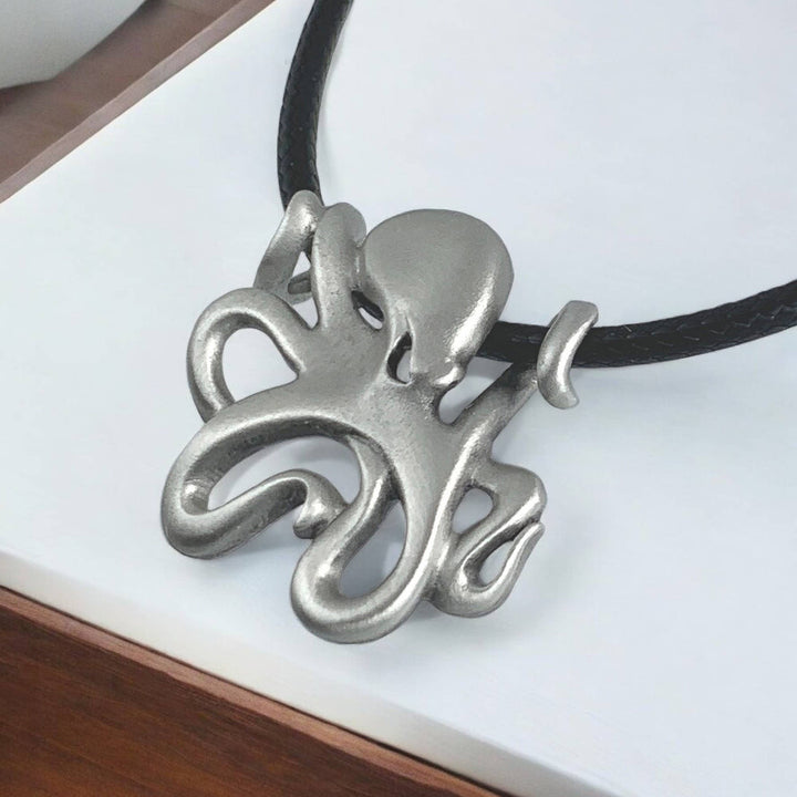 Octopus Necklace with Pewter Pendant, Sea life Gifts
