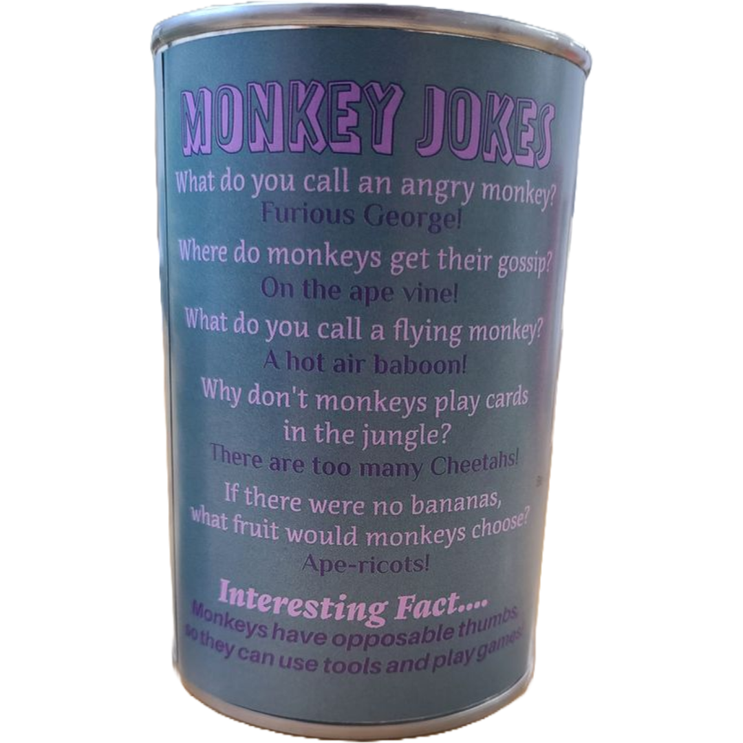 Moxie the Canned Monkey - Stuffed Animal Plush w/Funny Jokes