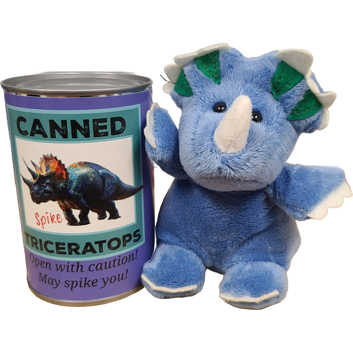 Spike the Canned Triceratops Dinosaur Plush w/Funny Jokes