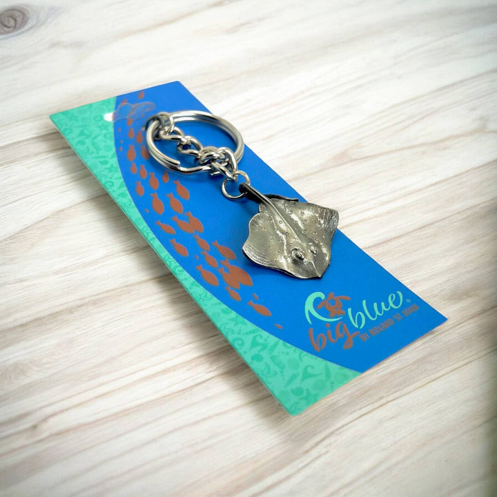 Stingray Keychain, With Diver Flag, Gifts for Scuba Divers