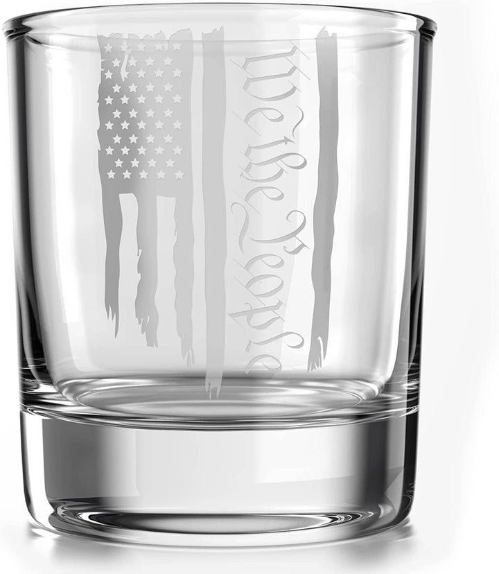 We The People American Flag - Whiskey Glass