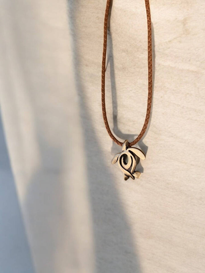 Sea Turtle Necklace – Coastal Bronze Pendant