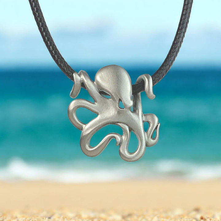 Octopus Necklace with Pewter Pendant, Sea life Gifts