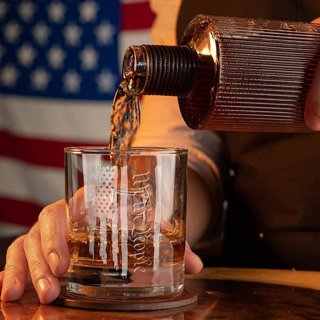 We The People American Flag - Whiskey Glass