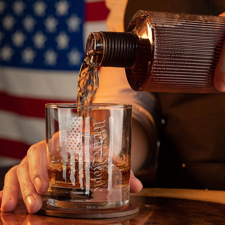 We The People American Flag - Whiskey Glass