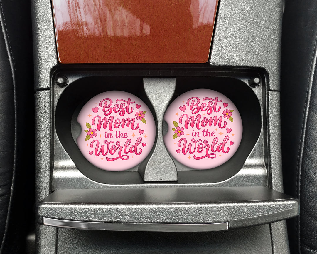 Best Mom In The World Car Coasters