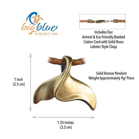 Whale Tail Bronze Pendant Necklace