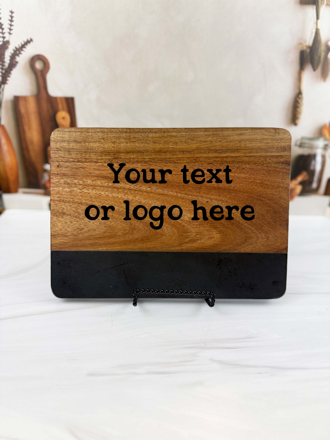 Design Your Own - Black Marble & Acacia Cutting Board