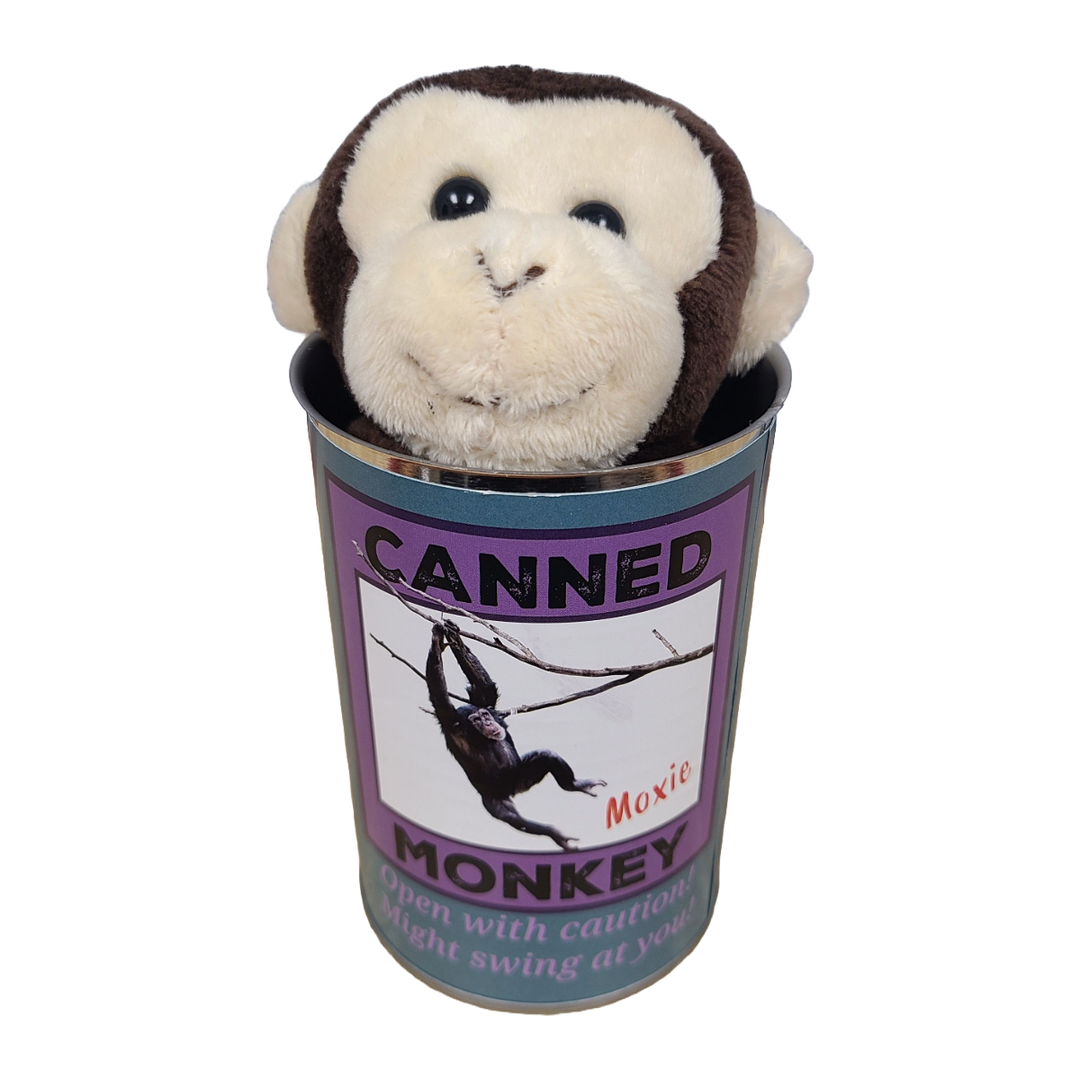 Moxie the Canned Monkey - Stuffed Animal Plush w/Funny Jokes