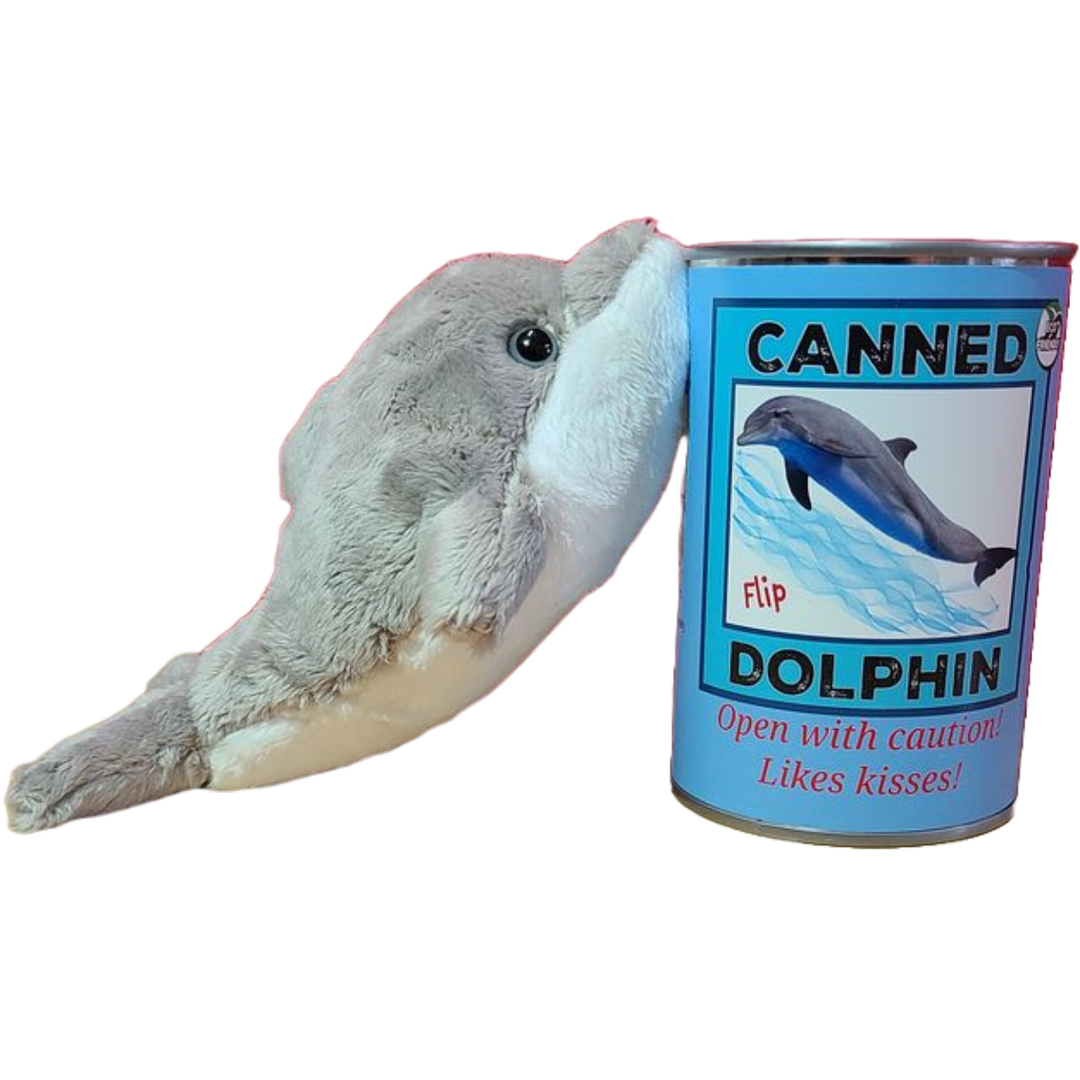 Flip the Canned Dolphin | Stuffed Animal Plush w/Jokes