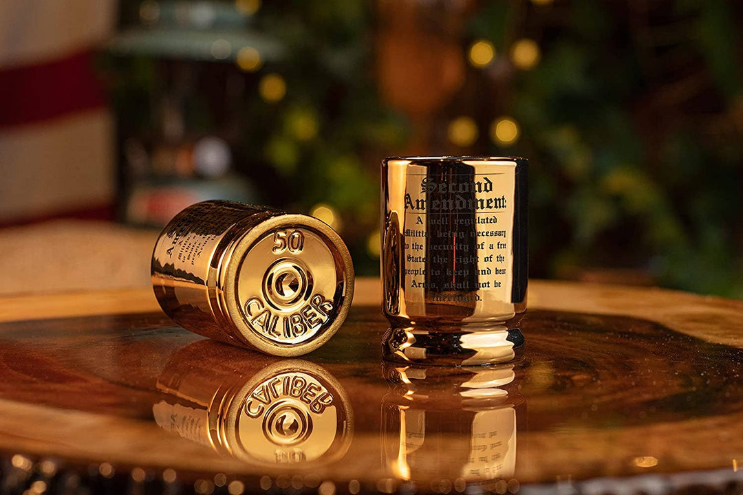 2nd Amendment Engraved 50 Caliber Shot Glasses - Set of 2