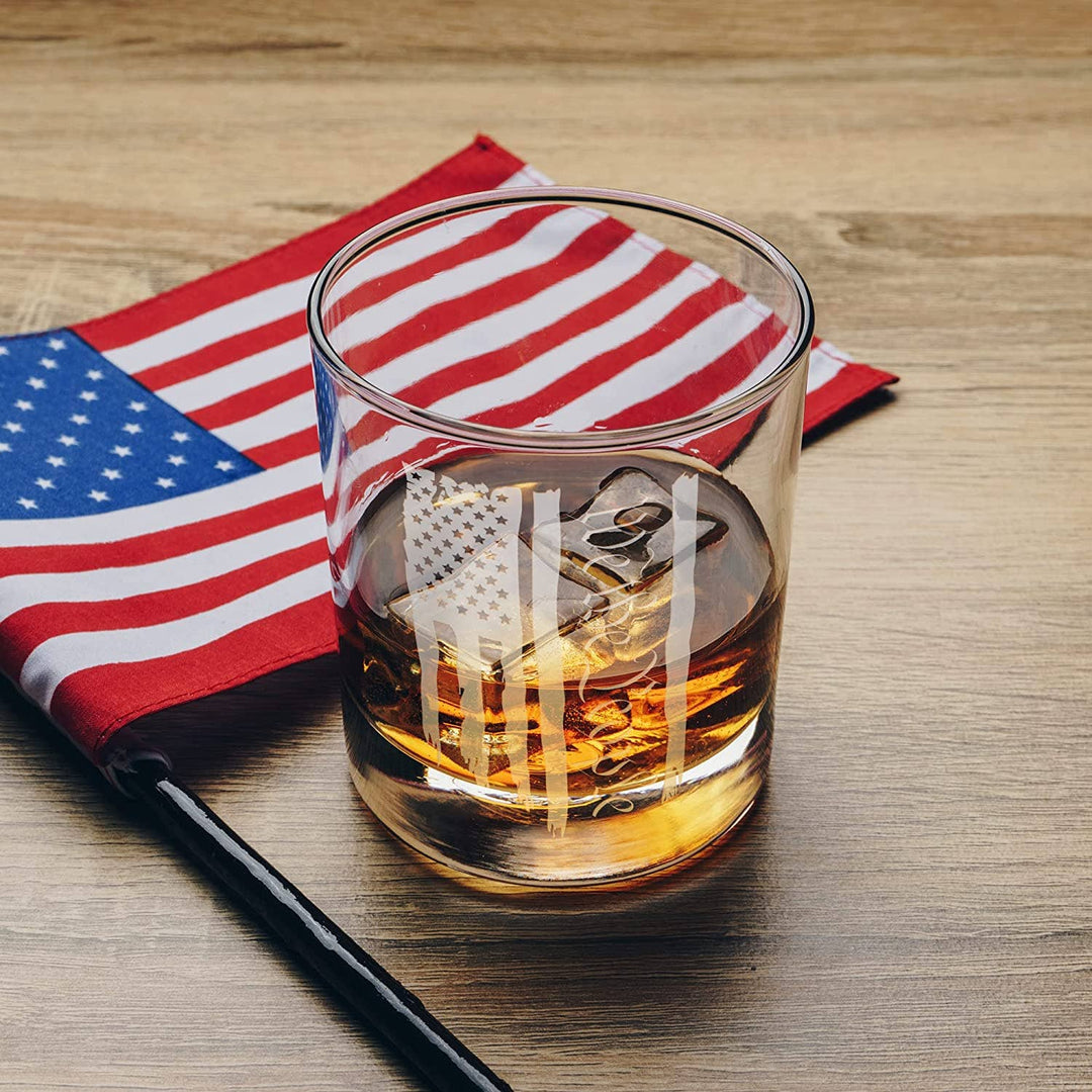 We The People American Flag - Whiskey Glass