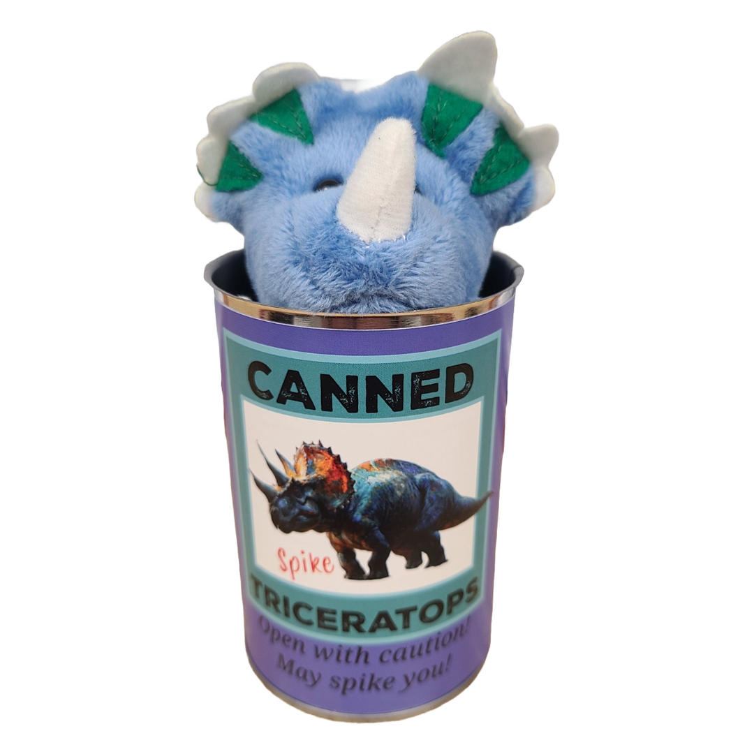 Spike the Canned Triceratops Dinosaur Plush w/Funny Jokes
