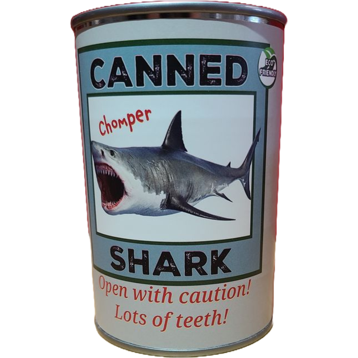 Canned Shark | Stuffed Animal Plush w/Jokes