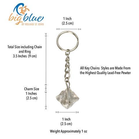 Stingray Keychain, With Diver Flag, Gifts for Scuba Divers