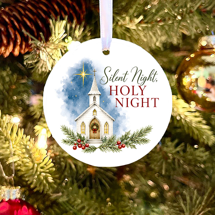 Silent Night, Holy Night Christmas Ornament, Baby Jesus Christian Ornament (Copy)