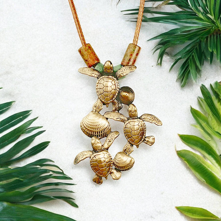 Hatchlings Turtles Bronze w/Beads