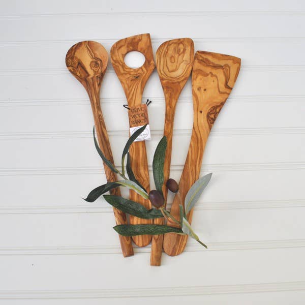 Olive Wood Large Utensil Set