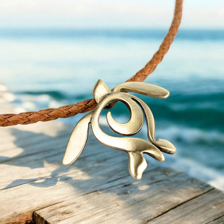 Sea Turtle Necklace – Coastal Bronze Pendant