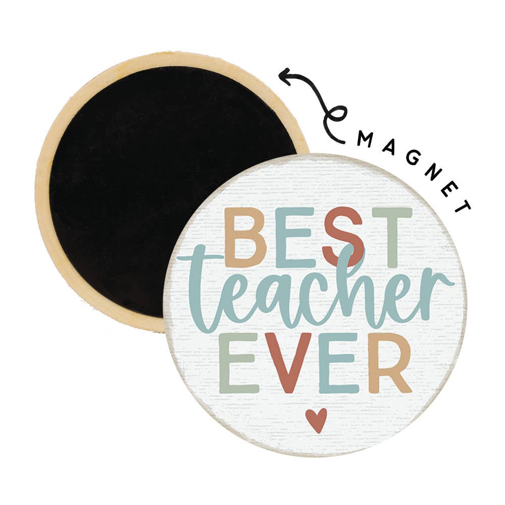 Best Teacher Colorful - Round Magnets