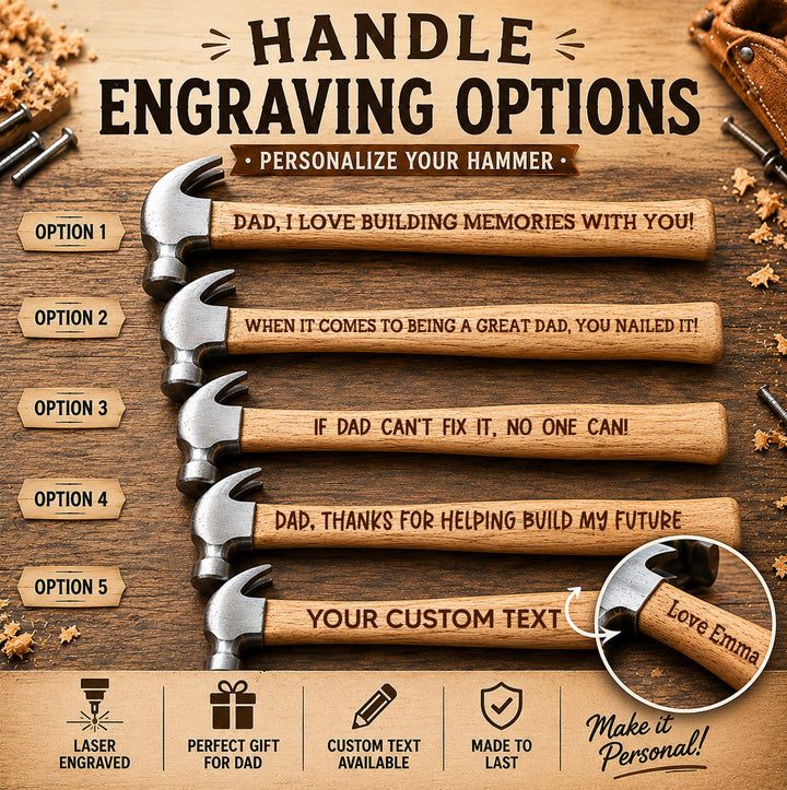 Personalized Engraved Hammer Set for Dad