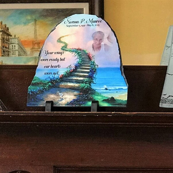 Memorial Photo Slate Plaque, Personalized, Your wings were ready,  Photo Memorial, In Memory of Plaque, sympathy gift, memorial keepsake