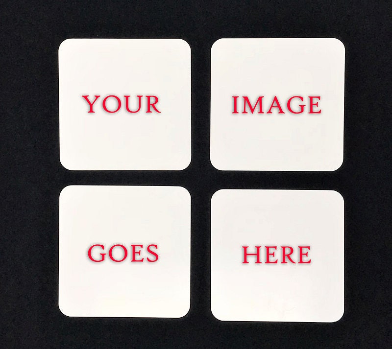 Christmas Themed Drink Coasters - Square - Hardboard - Customized - Set of 4