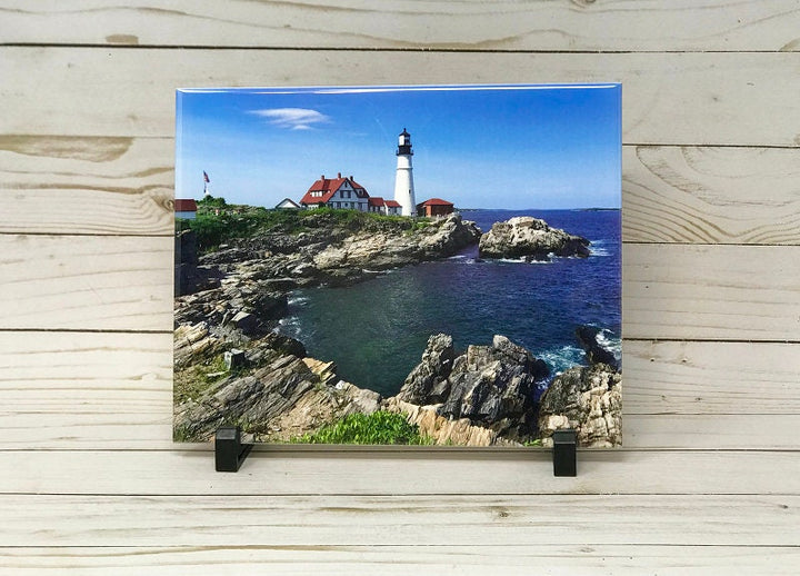 Portland Head Lighthouse 8x10 Photo Tile, Landscape Photo Tile, Customized Photo Tile, personalized photo tile, portland maine, photo gifts