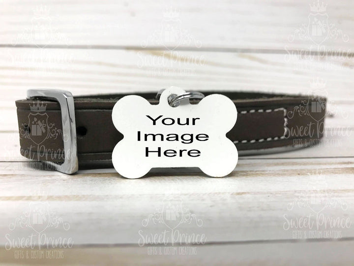 Pet ID Tag, Two-Sided Dog Tag, Personalized Pet tag, Bone ID Tag, Pet Gift, Personalized Gift, Identification Tag, Dog tag, flower dog tag