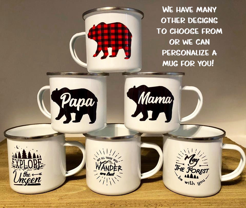 Bachelorette Party Camp mug, campfire mug, wedding favor, personalized camp mug, coffee mug, camping mug, mountain wedding, rustic wedding
