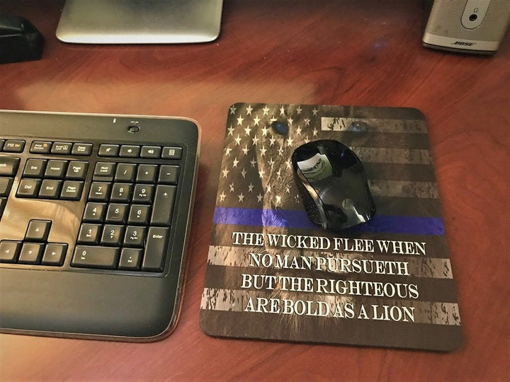 Law Enforcement Mouse Pad - Mouse Pad - Law Enforcement - Thin Blue Line - Office - Computer Accessory - Back the Blue - LE Support