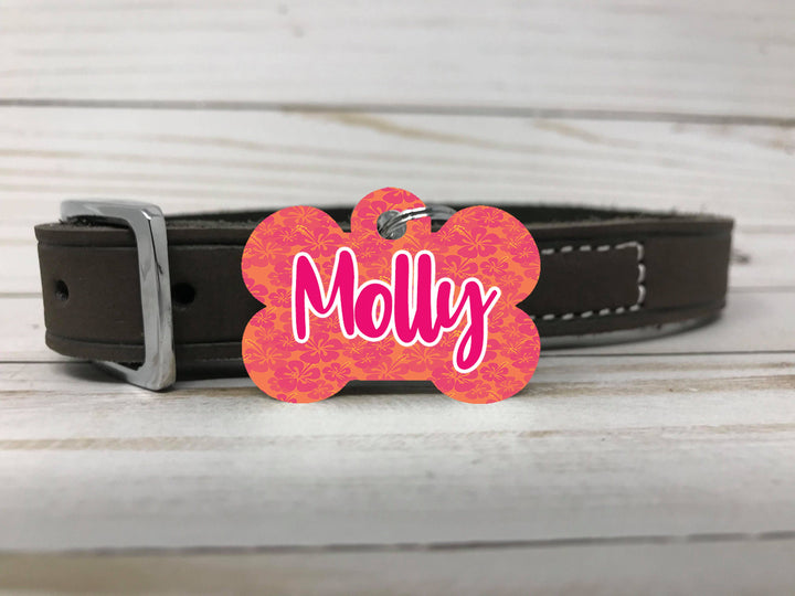 Pet ID Tag, Two-Sided Dog Tag, Personalized Pet tag, Bone ID Tag, Pet Gift, Personalized Gift, Identification Tag, unique Dog tag, hawaiian
