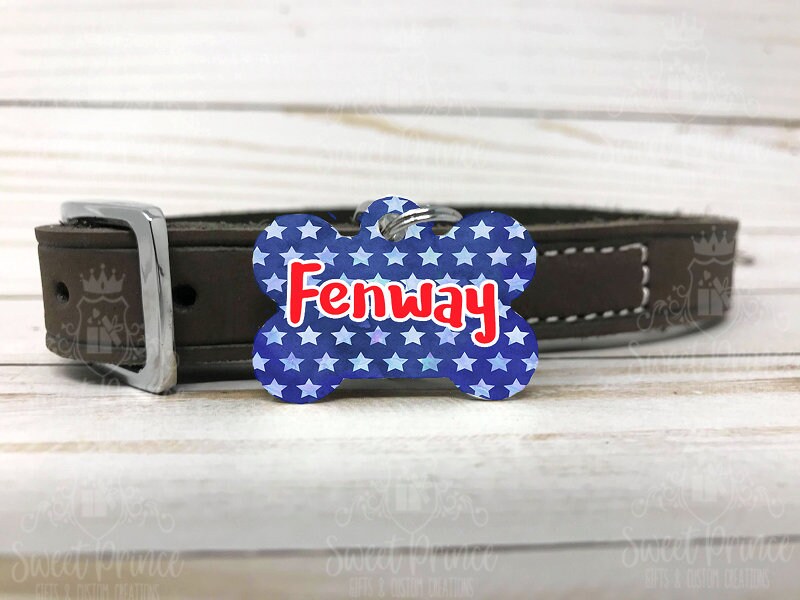 Pet ID Tag, Two-Sided Dog Tag, Personalized Pet tag, Bone ID Tag, Pet Gift, Personalized Gift, Identification Tag, Dog tag, patriotic pet