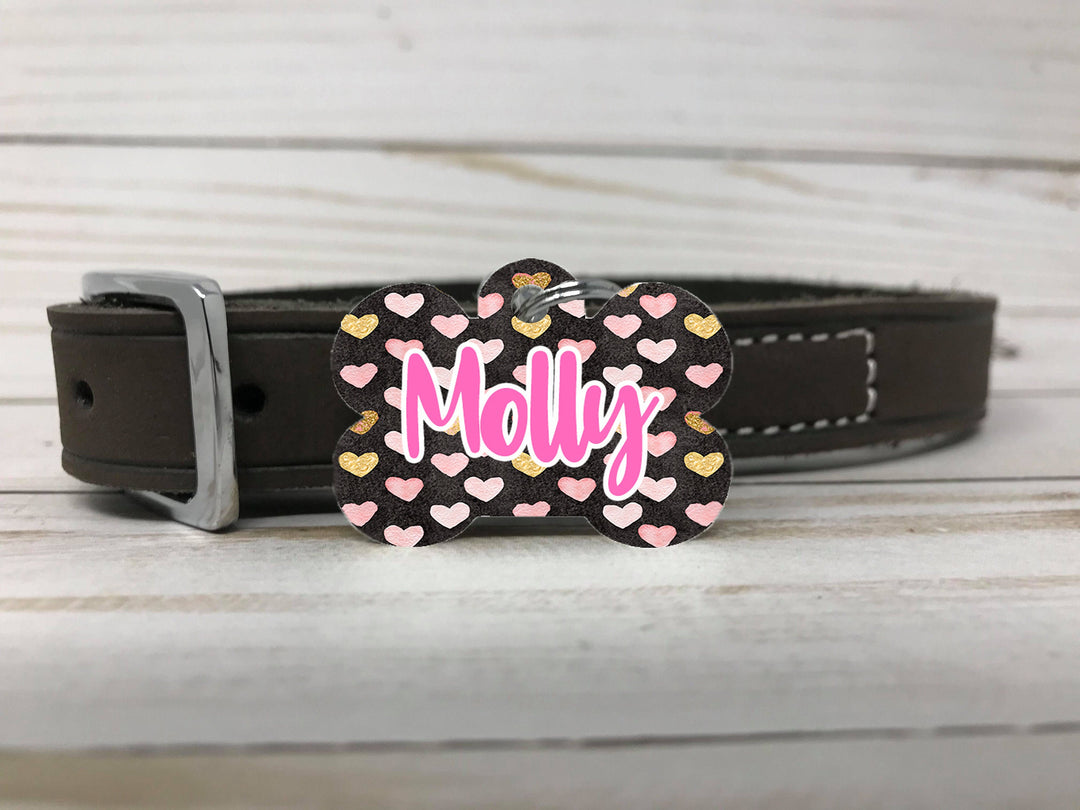 Pet ID Tag, Two-Sided Dog Tag, Personalized Pet tag, Bone ID Tag, Pet Gifts, Pet Gift, Personalized Gift, Identification Tag, Dog tag, heart