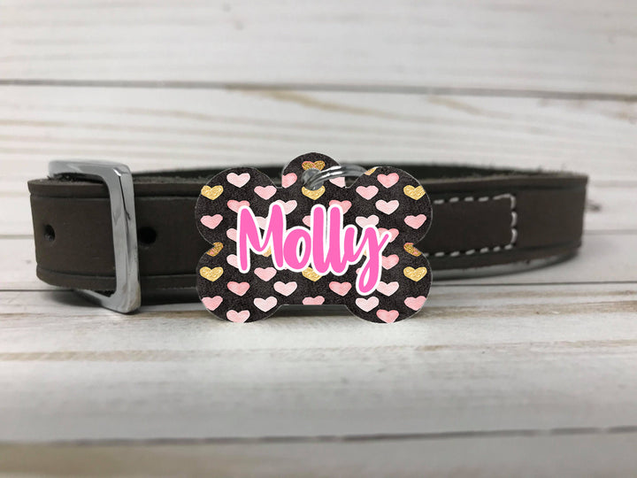 Pet ID Tag, Two-Sided Dog Tag, Personalized Pet tag, Bone ID Tag, Pet Gifts, Pet Gift, Personalized Gift, Identification Tag, Dog tag, heart