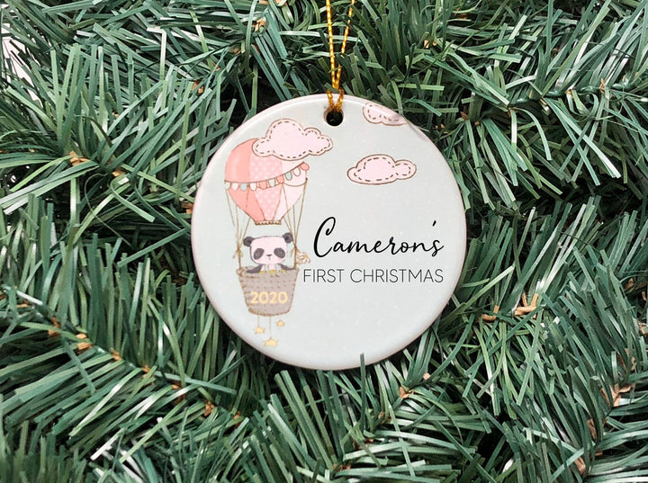 Baby's first Christmas Ornament, Kids Personalized Ornament, baby shower gift, new baby gift, Photo Ornament, gifts under 20, panda lovers