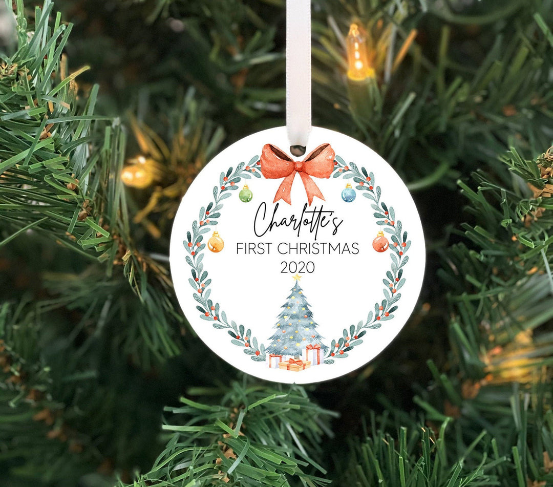Babys First Christmas Ornament, Personalized Baby Ornament, photo baby ornament, baby shower gift, new baby gift, ceramic baby ornament