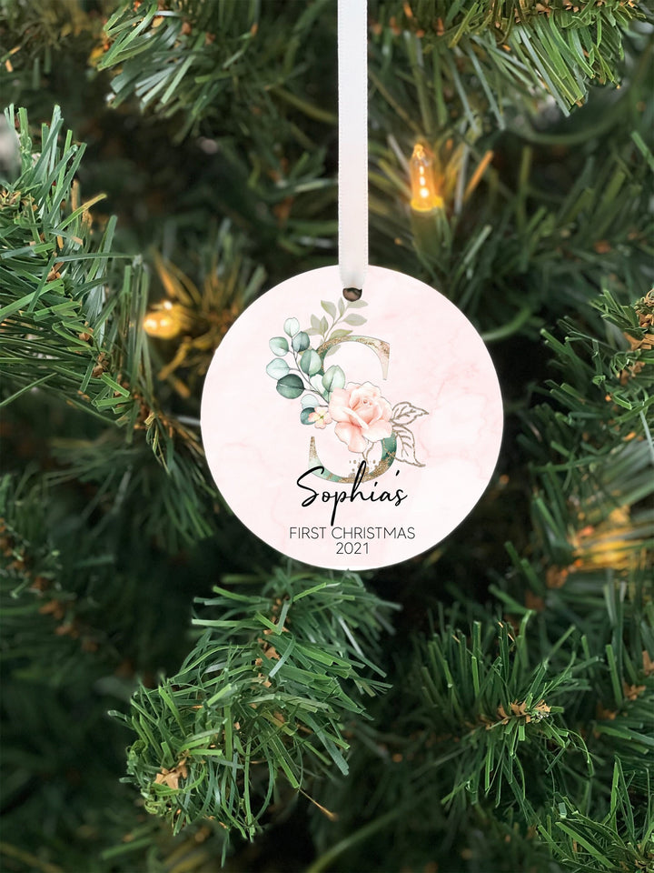 Baby's First Christmas Ornament, Girl First Christmas, My First Christmas Ornament, Baby Shower Personalized, New Baby Girl Gift