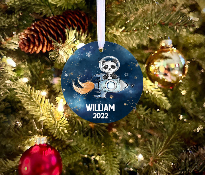 Personalized Christmas Ornament, Kids Space Christmas Ornament, boy Ornament, girl ornament, personalized Kid ornament, Kids Rocket ornament