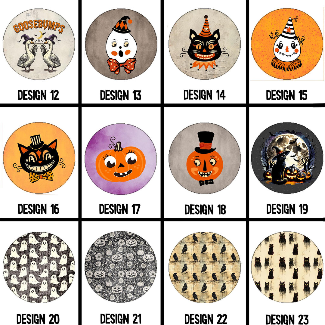 Halloween Car Coasters, spooky car coasters, cute Halloween coaster, pastel Halloween coasters, cute ghost coaster, pink Halloween, coquette