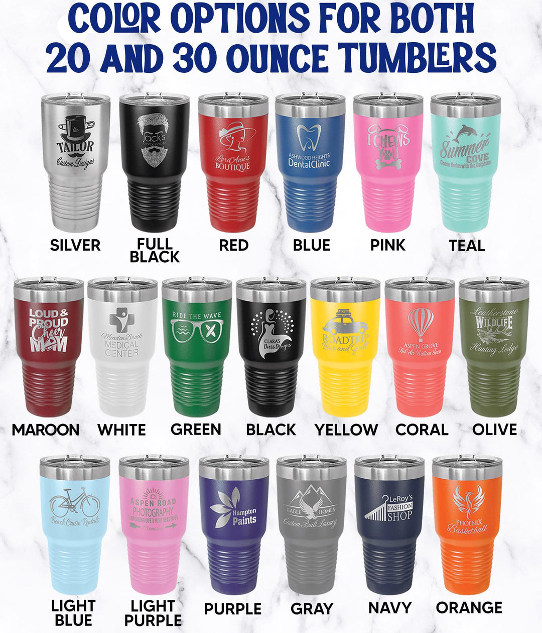 Personalized Laser Engraved Tumbler: Custom Name Travel Mug - 20oz/30oz