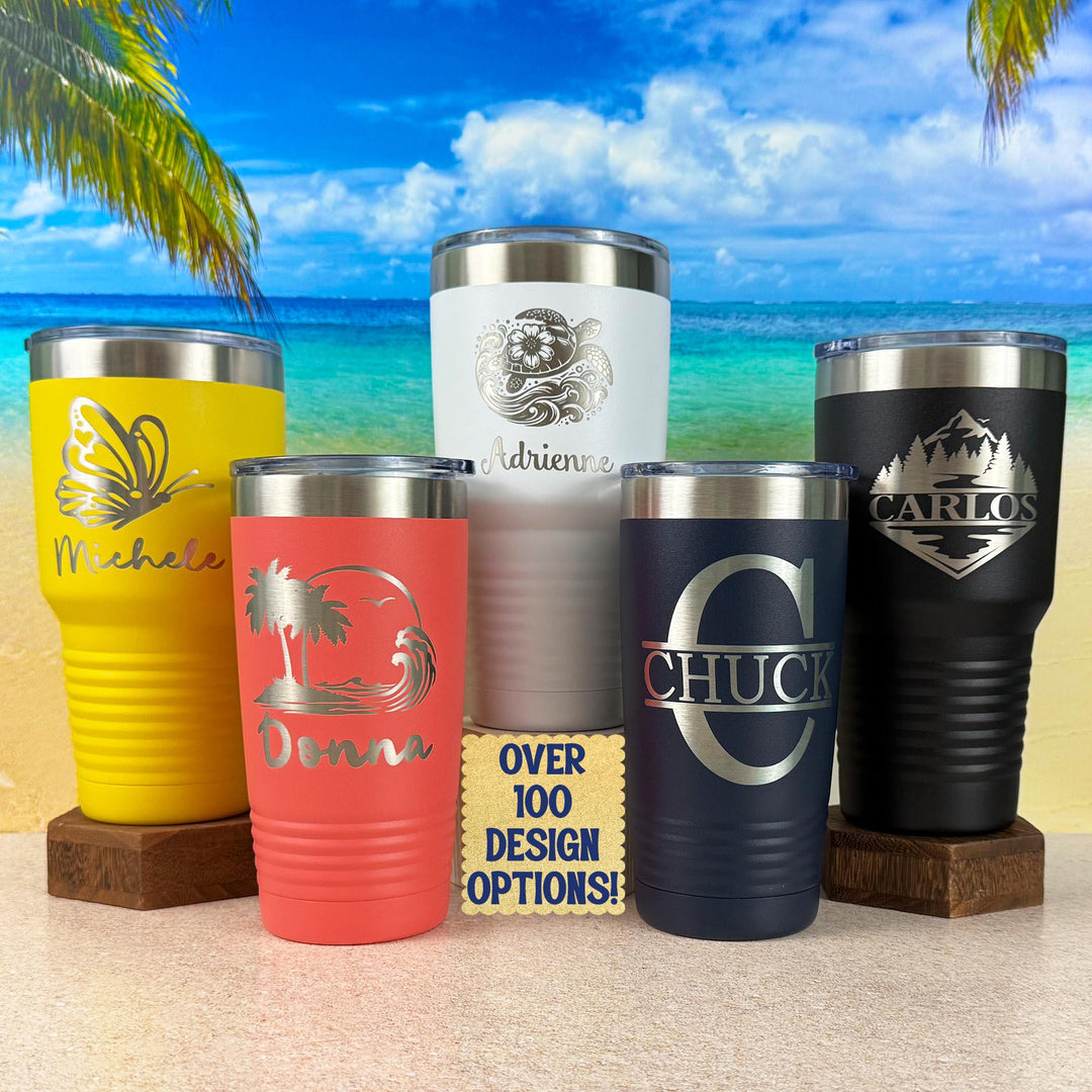 Personalized Laser Engraved Tumbler: Custom Name Travel Mug - 20oz/30oz