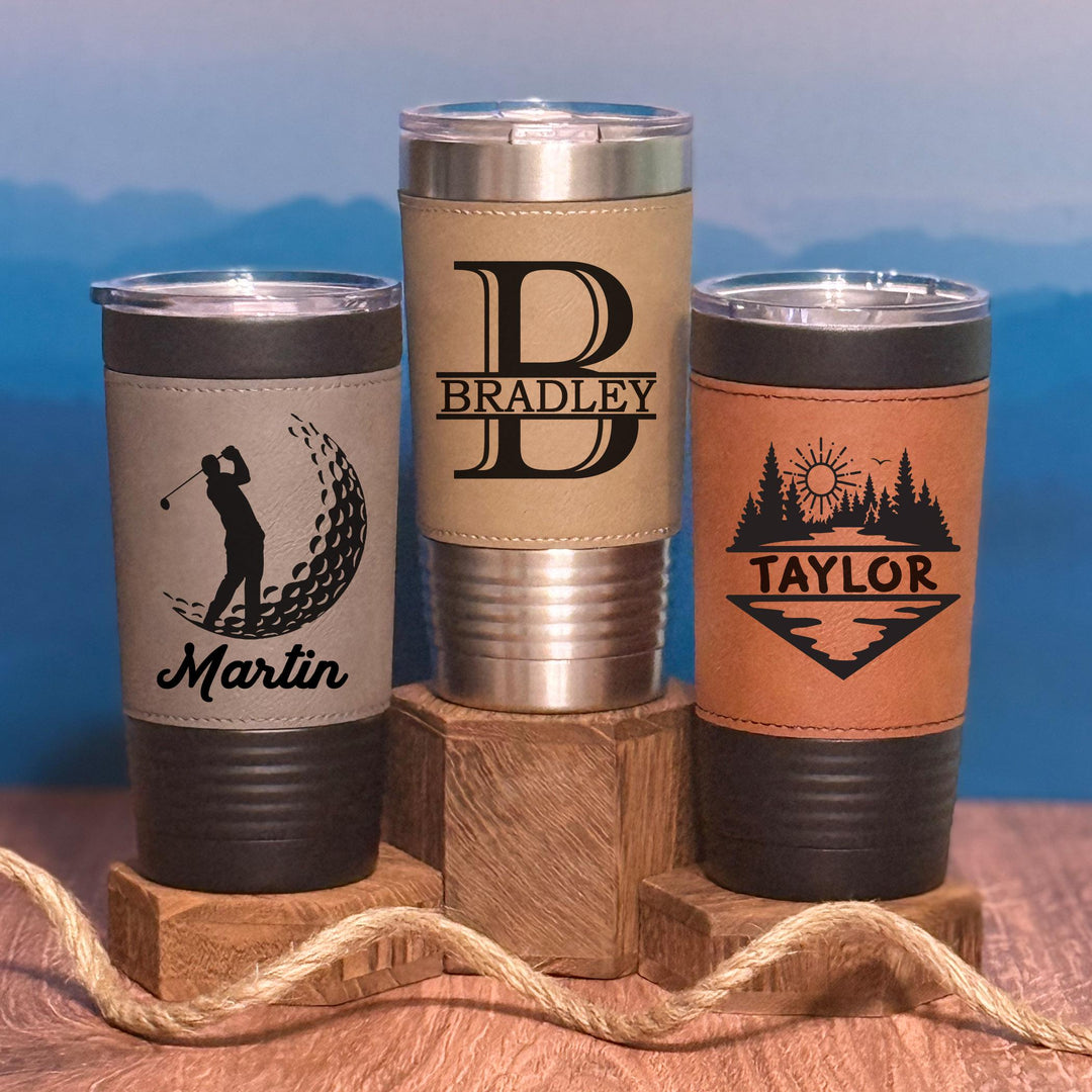 Personalized Groomsman Leatherette Tumbler