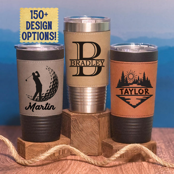 Personalized Groomsman Leatherette Tumbler